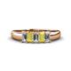 1 - Melina 5x3 mm Emerald Cut Diamond and Yellow Sapphire 5 Stone Thick Shank Wedding Band 