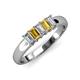 3 - Melina 5x3 mm Emerald Cut Diamond and Citrine 5 Stone Thick Shank Wedding Band 