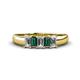 1 - Melina 5x3 mm Emerald Cut Diamond and Lab Created Alexandrite 5 Stone Thick Shank Wedding Band 