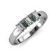 3 - Melina 5x3 mm Emerald Cut Diamond and Lab Created Alexandrite 5 Stone Thick Shank Wedding Band 