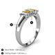 4 - Melina 5x3 mm Emerald Cut Diamond and Citrine 5 Stone Thick Shank Wedding Band 