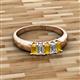 2 - Melina 5x3 mm Emerald Cut Citrine and Diamond 5 Stone Thick Shank Wedding Band 