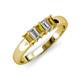 3 - Melina 5x3 mm Emerald Cut Citrine and Diamond 5 Stone Thick Shank Wedding Band 