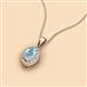 2 - Davina 6x4 mm Oval Cut Aquamarine and Round Diamond Accent Halo Pendant Necklace 