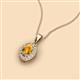 2 - Davina 6x4 mm Oval Cut Citrine and Round Diamond Accent Halo Pendant Necklace 
