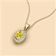 2 - Davina 6x4 mm Oval Cut Yellow Sapphire and Round Diamond Accent Halo Pendant Necklace 