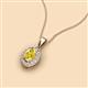 2 - Davina 6x4 mm Oval Cut Yellow Sapphire and Round Diamond Accent Halo Pendant Necklace 
