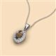 2 - Davina 6x4 mm Oval Cut Smoky Quartz and Round Diamond Accent Halo Pendant Necklace 