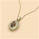 2 - Davina 6x4 mm Oval Cut Smoky Quartz and Round Diamond Accent Halo Pendant Necklace 