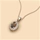 2 - Davina 6x4 mm Oval Cut Smoky Quartz and Round Diamond Accent Halo Pendant Necklace 