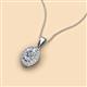 2 - Davina 6x4 mm Oval Cut Diamond and Round Diamond Accent Halo Pendant Necklace 