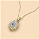2 - Davina 6x4 mm Oval Cut Diamond and Round Diamond Accent Halo Pendant Necklace 