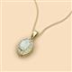 2 - Davina 6x4 mm Oval Cut Opal and Round Diamond Accent Halo Pendant Necklace 
