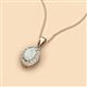 2 - Davina 6x4 mm Oval Cut Opal and Round Diamond Accent Halo Pendant Necklace 