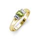 3 - Sharon 6x4 mm Emerald Cut Peridot and Diamond Trellis Three Stone Engagement Ring 