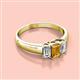 2 - Sharon 6x4 mm Emerald Cut Citrine and Diamond Trellis Three Stone Engagement Ring 