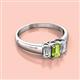 2 - Sharon 6x4 mm Emerald Cut Peridot and Diamond Trellis Three Stone Engagement Ring 