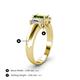 4 - Sharon 6x4 mm Emerald Cut Peridot and Diamond Trellis Three Stone Engagement Ring 