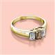 2 - Sharon 6x4 mm Emerald Cut Smoky Quartz and Diamond Trellis Three Stone Engagement Ring 