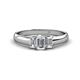 1 - Sharon 6x4 mm Emerald Cut Diamond Trellis Three Stone Engagement Ring 
