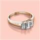 2 - Sharon 6x4 mm Emerald Cut Diamond Trellis Three Stone Engagement Ring 