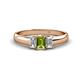 1 - Sharon 6x4 mm Emerald Cut Peridot and Diamond Trellis Three Stone Engagement Ring 