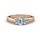 1 - Sharon 6x4 mm Emerald Cut Aquamarine and Diamond Trellis Three Stone Engagement Ring 