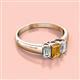 2 - Sharon 6x4 mm Emerald Cut Citrine and Diamond Trellis Three Stone Engagement Ring 