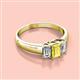 2 - Sharon 6x4 mm Emerald Cut Yellow Sapphire and Diamond Trellis Three Stone Engagement Ring 