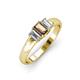 3 - Sharon 6x4 mm Emerald Cut Smoky Quartz and Diamond Trellis Three Stone Engagement Ring 