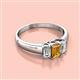 2 - Sharon 6x4 mm Emerald Cut Citrine and Lab Grown Diamond Trellis Three Stone Engagement Ring 