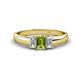 1 - Sharon 6x4 mm Emerald Cut Peridot and Lab Grown Diamond Trellis Three Stone Engagement Ring 