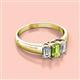 2 - Sharon 6x4 mm Emerald Cut Peridot and Lab Grown Diamond Trellis Three Stone Engagement Ring 