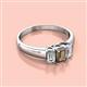2 - Sharon 6x4 mm Emerald Cut Smoky Quartz and Lab Grown Diamond Trellis Three Stone Engagement Ring 