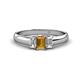 1 - Sharon 6x4 mm Emerald Cut Citrine and Lab Grown Diamond Trellis Three Stone Engagement Ring 