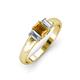 3 - Sharon 6x4 mm Emerald Cut Citrine and Lab Grown Diamond Trellis Three Stone Engagement Ring 