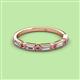 2 - kelli Baguette Diamond and Round Pink Tourmaline Milgrain 11 Stone Wedding Band 