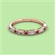 2 - kelli Baguette Diamond and Round Red Garnet Milgrain 11 Stone Wedding Band 