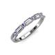 3 - kelli Baguette Diamond and Round Tanzanite Milgrain Wedding Band 