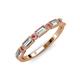 3 - kelli Baguette Diamond and Round Pink Tourmaline Milgrain 11 Stone Wedding Band 