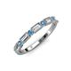 3 - kelli Baguette Diamond and Round Blue Topaz Milgrain 11 Stone Wedding Band 