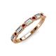 3 - kelli Baguette Diamond and Round Red Garnet Milgrain 11 Stone Wedding Band 