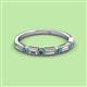 2 - kelli Baguette Diamond and Round Emerald Milgrain Wedding Band 