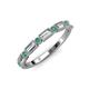 3 - kelli Baguette Diamond and Round Emerald Milgrain Wedding Band 