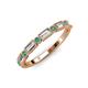 3 - kelli Baguette Diamond and Round Emerald Milgrain Wedding Band 