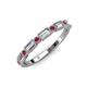 3 - kelli Baguette Diamond and Round Ruby Milgrain 11 Stone Wedding Band 
