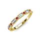3 - kelli Baguette Diamond and Round Ruby Milgrain 11 Stone Wedding Band 