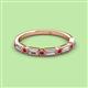 2 - kelli Baguette Diamond and Round Ruby Milgrain 11 Stone Wedding Band 