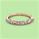 2 - kelli Baguette Diamond and Round Pink Sapphire Milgrain Wedding Band 
