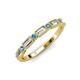 3 - kelli Baguette Diamond and Round Blue Topaz Milgrain 11 Stone Wedding Band 